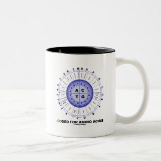 Taza Bicolor Cifrado para los aminoácidos (DNA del código