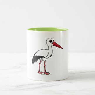 Taza Bicolor Cigüeña blanca de Birdorable