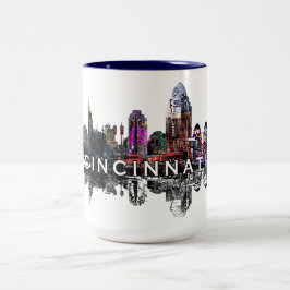 Taza Bicolor Cincinnati, Ohio en graffiti