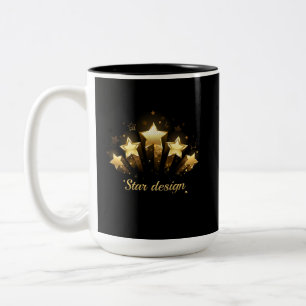 Taza Bicolor Cinco estrellas de oro en negro