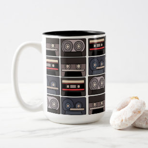 Taza Bicolor Cinta de Casete Retro
