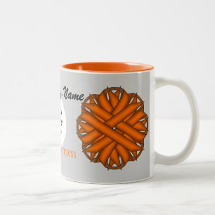 Taza Bicolor Cinta de flores naranja Tmpl de Kenneth Yoncich
