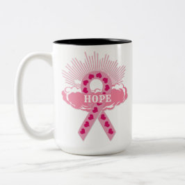 Taza Bicolor Cinta Rosa De La Esperanza Mug Blanca