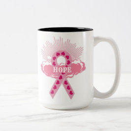 Taza Bicolor Cinta Rosa De La Esperanza Mug Blanca