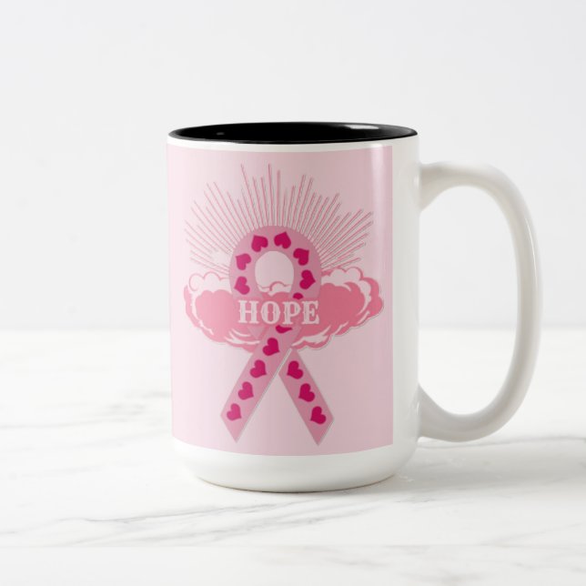 Taza Bicolor Cinta Rosa De La Esperanza Mug Rosa (Derecha)