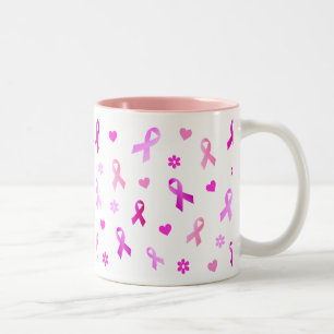 Taza Bicolor Cinta rosa del cáncer de mama