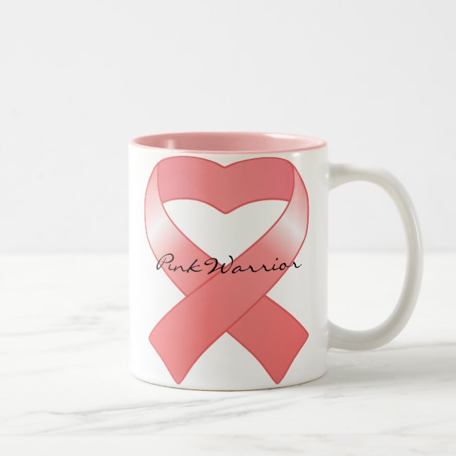 Taza Bicolor Cinta rosa Mug cardíaca (Derecha)