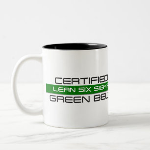 Taza Bicolor Cinturón verde Lean Six Sigma certificado 11oz