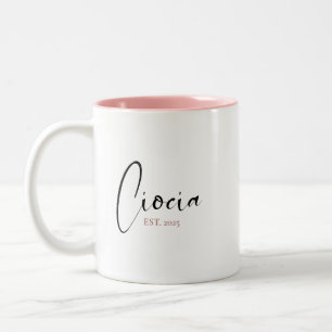 Taza Bicolor "CIOCIA Año de Establecimiento" – Regalo para Tía