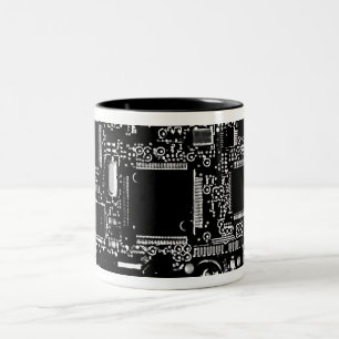 Taza Bicolor Circuito B&W 2 mug