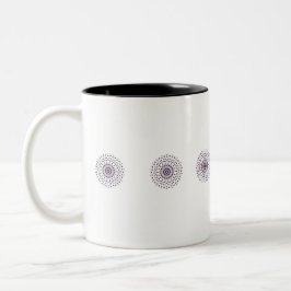 Taza Bicolor Círculo caleidoscopio rosa color rosa dibujado a m