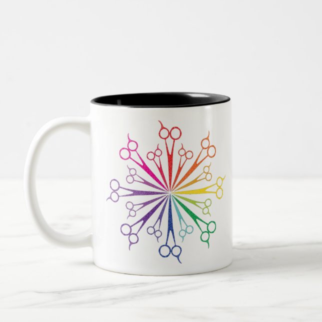 Taza Bicolor círculo de la tijera (Izquierda)