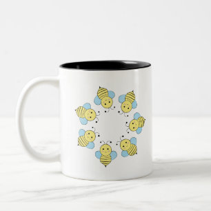Taza Bicolor Círculo lindo de abejas