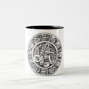 Taza Bicolor Círculo maya, jeroglífico mexicano (maya)