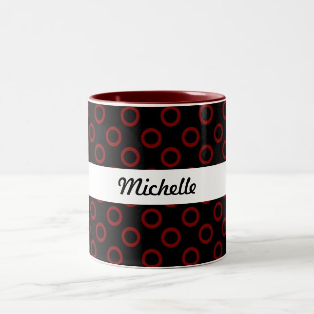 Taza Bicolor Círculos Granates con Negro (Centro)
