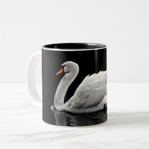 Taza Bicolor Cisne blanco en el lago