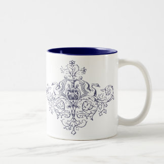 Taza Bicolor Cisnes y volutas