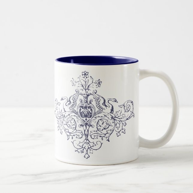 Taza Bicolor Cisnes y volutas (Derecha)