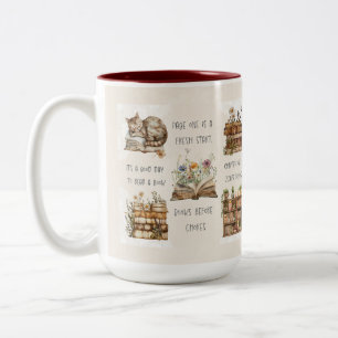 Taza Bicolor Cita Adorable de Amante de Libros Envoltura