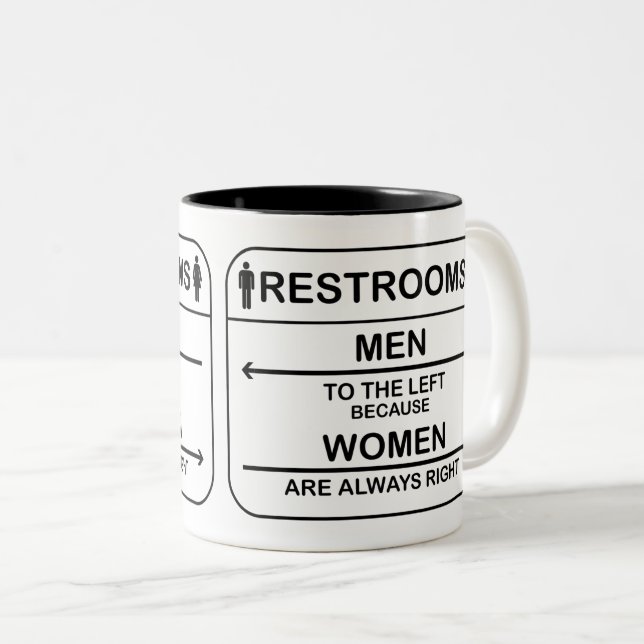 Taza Bicolor Cita cómica para hombres y mujeres (Anverso derecho)