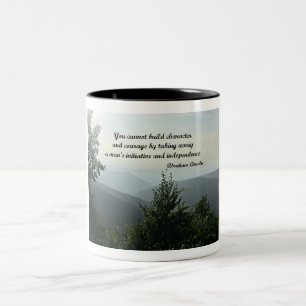 Taza Bicolor Cita de Abraham LIncoln: No se puede construir