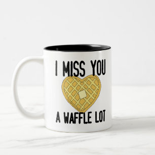 Taza Bicolor Cita de alguien perdido te echo de menos un Waffle