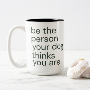 Taza Bicolor Cita de Amante de Perros Minimalista
