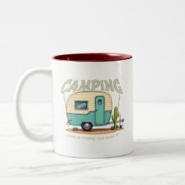 Taza Bicolor Cita de camping y camping