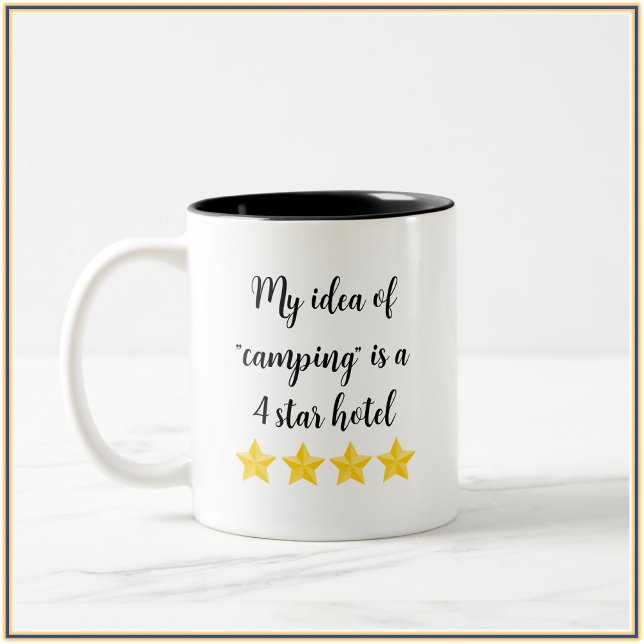 Taza Bicolor Cita de Chica Cute Glam Camping (Subido por el creador)