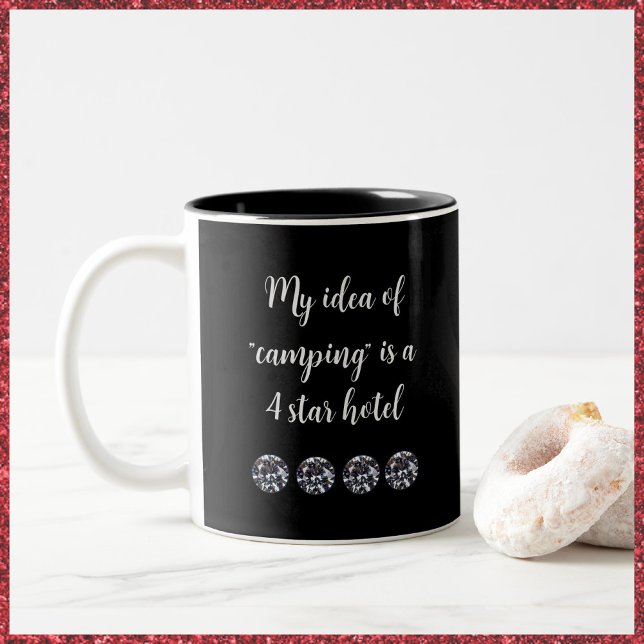 Taza Bicolor Cita de Chica Cute Glam Camping (Subido por el creador)
