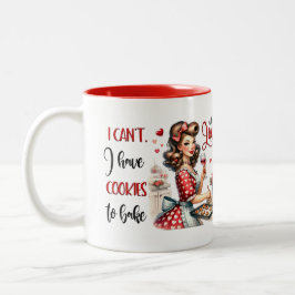 Taza Bicolor Cita de cocina sarcástica divertida Chica Retro Gl