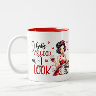 Taza Bicolor Cita de cocina sarcástica divertida de Retro Glam 