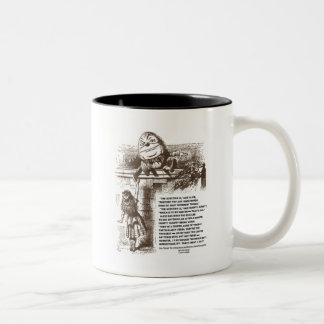 Taza Bicolor Cita de conversación de Alice Humpty Dumpty Wonder