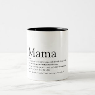Taza Bicolor Cita de definición de la mejor mamá del mundo en b