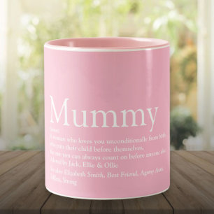 Taza Bicolor Cita de definición de la mejor mamá del mundo Rosa