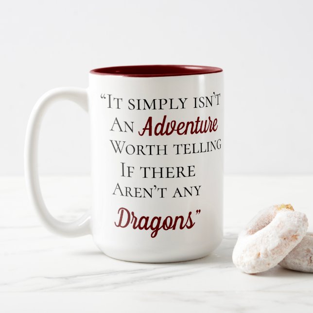 Taza Bicolor Cita de dragones (Con donut)