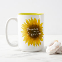 Cita de girasol "las flores son felicidad"