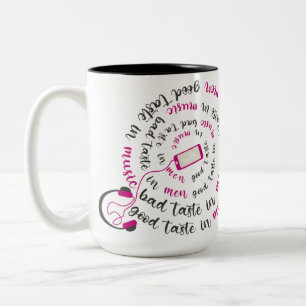 Taza Bicolor Cita de Girona Buen gusto en la música mal gusto e