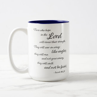 Taza Bicolor Cita de la Biblia - Isaías 40:31 -