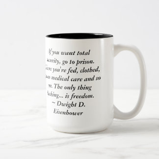 Taza Bicolor Cita de la libertad de Dwight Eisenhower