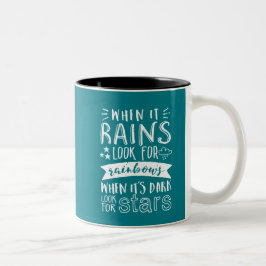 Taza Bicolor Cita de motivación inspiradora considera positiva