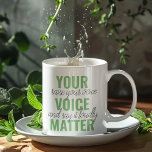 Taza Bicolor Cita de motivación positiva de verde para tu voz<br><div class="desc">Cita de motivación positiva de verde para tu voz</div>