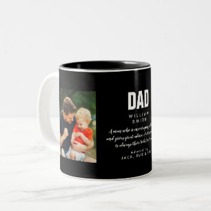 Taza Bicolor Cita de Papá Foto Moderna Fría en Blanco y Negro