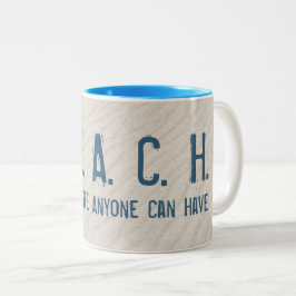 Taza Bicolor Cita De Playa Con Starfish Blanco