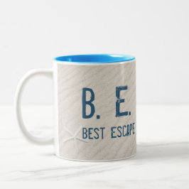 Taza Bicolor Cita De Playa Con Starfish Blanco