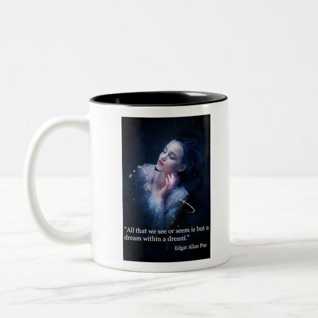 Taza Bicolor Cita de poesía sobre sueños (Izquierda)