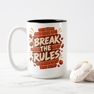 Taza Bicolor Cita de Rebelión "Rompe las Reglas" Rebeldes