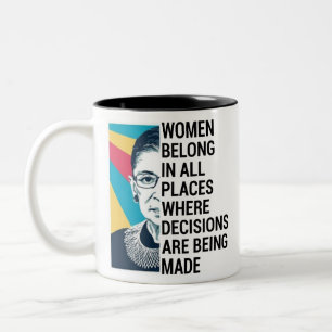 Taza Bicolor Cita de Ruth Bader Ginsburg, SCOTUS, célebre RBG