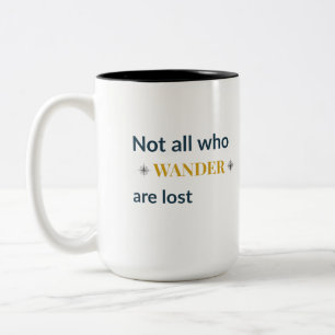 Taza Bicolor Cita de viaje No todos los que vagan están perdido