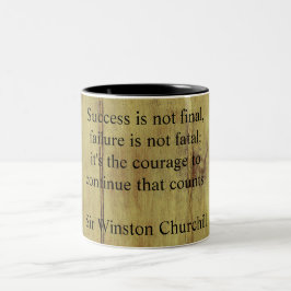 Taza Bicolor Cita de Winston Churchill; exitosa madera de edad